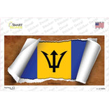 Barbados Flag Scroll Novelty Sticker Decal