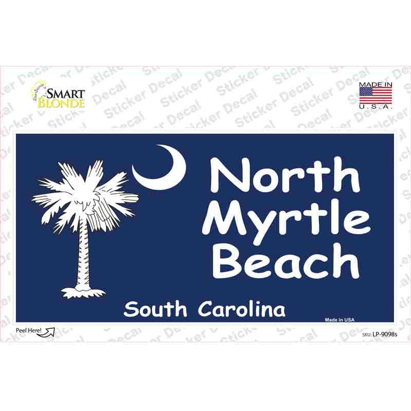 North Myrtle Beach Flag Novelty Sticker Decal