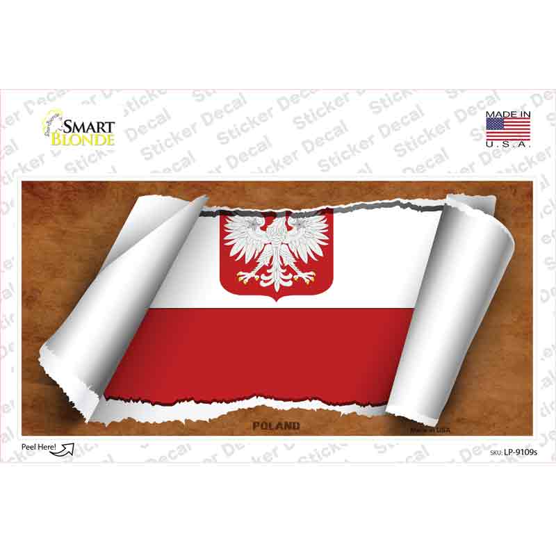 Poland/Eagle Flag Scroll Novelty Sticker Decal