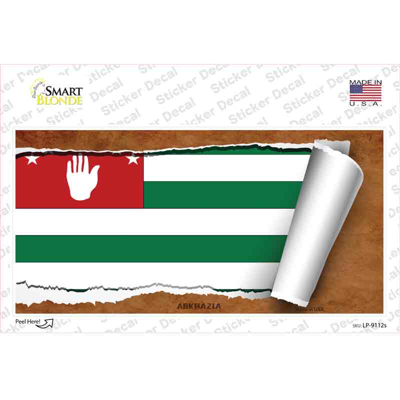 Abkhazia Flag Scroll Novelty Sticker Decal