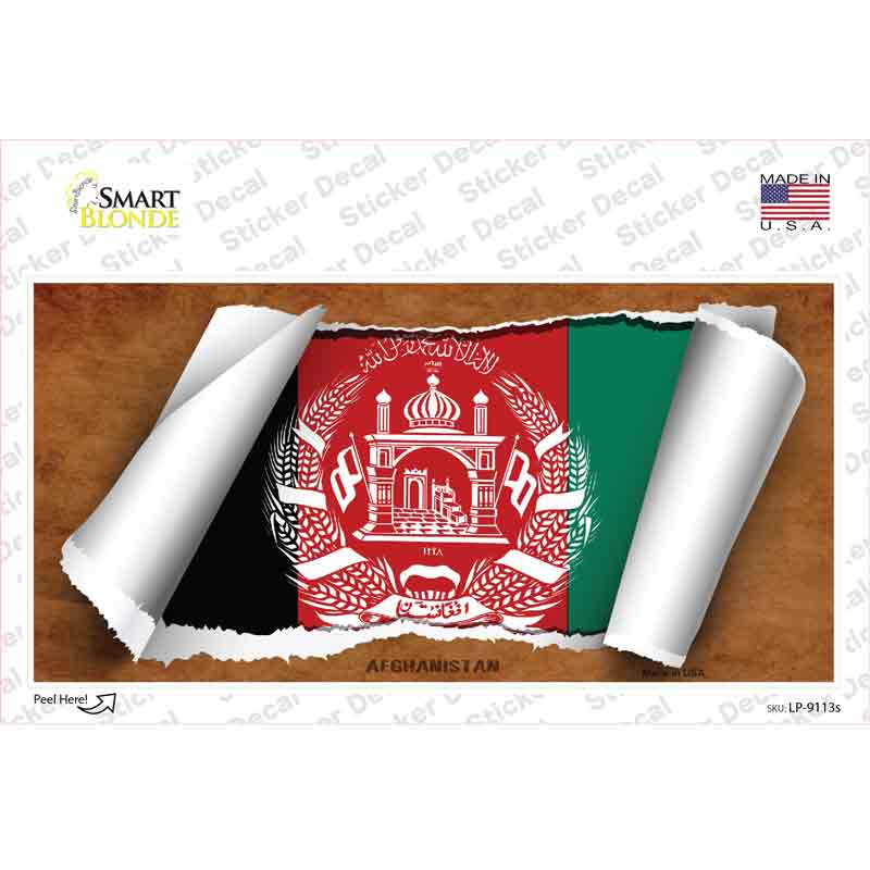 Afghanistan Flag Scroll Novelty Sticker Decal