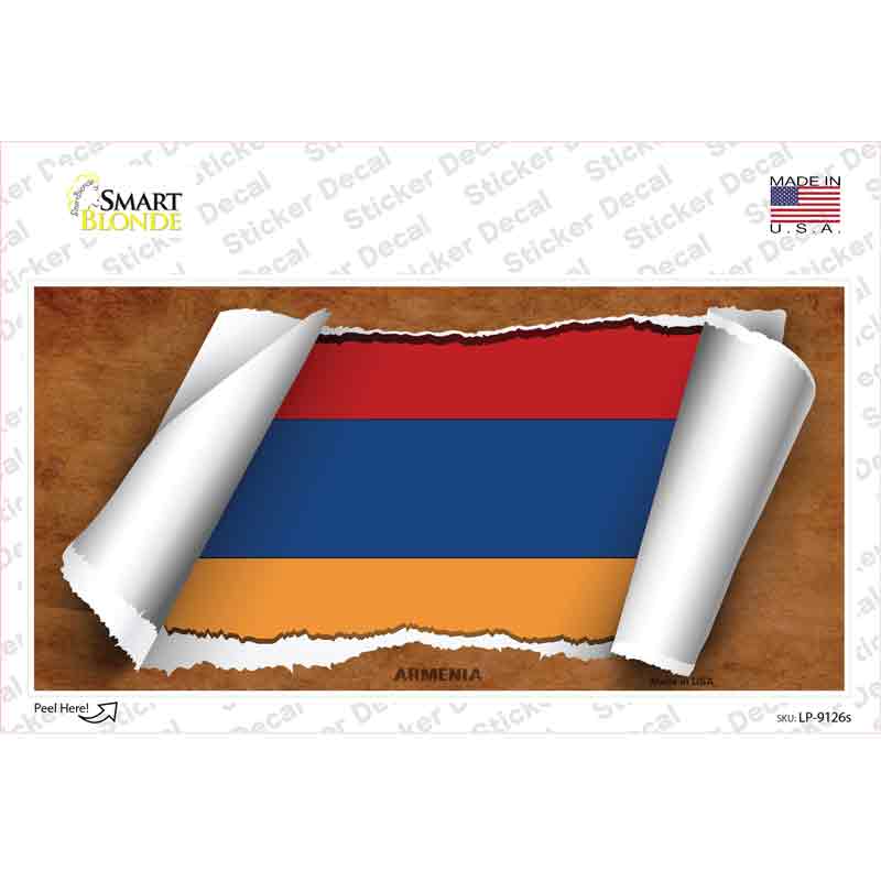 Armenia Flag Scroll Novelty Sticker Decal