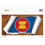 Asean Flag Scroll Novelty Sticker Decal