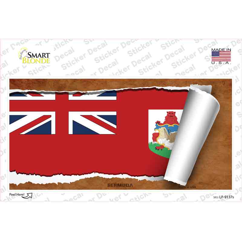 Bermuda Flag Scroll Novelty Sticker Decal