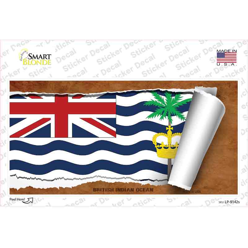 British Indian Ocean Flag Scroll Novelty Sticker Decal