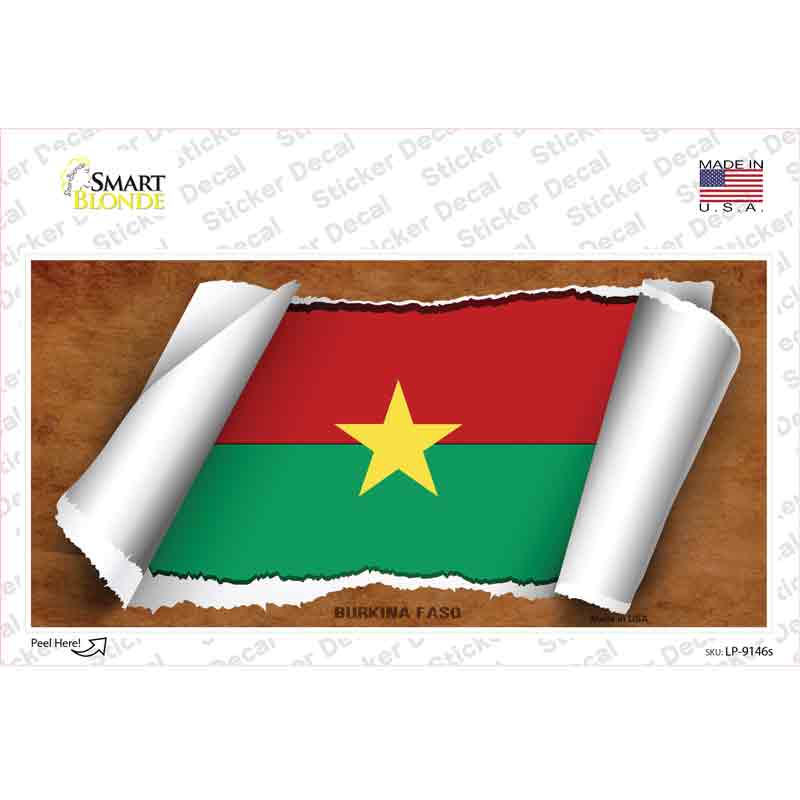 Burkina Faso Flag Scroll Novelty Sticker Decal