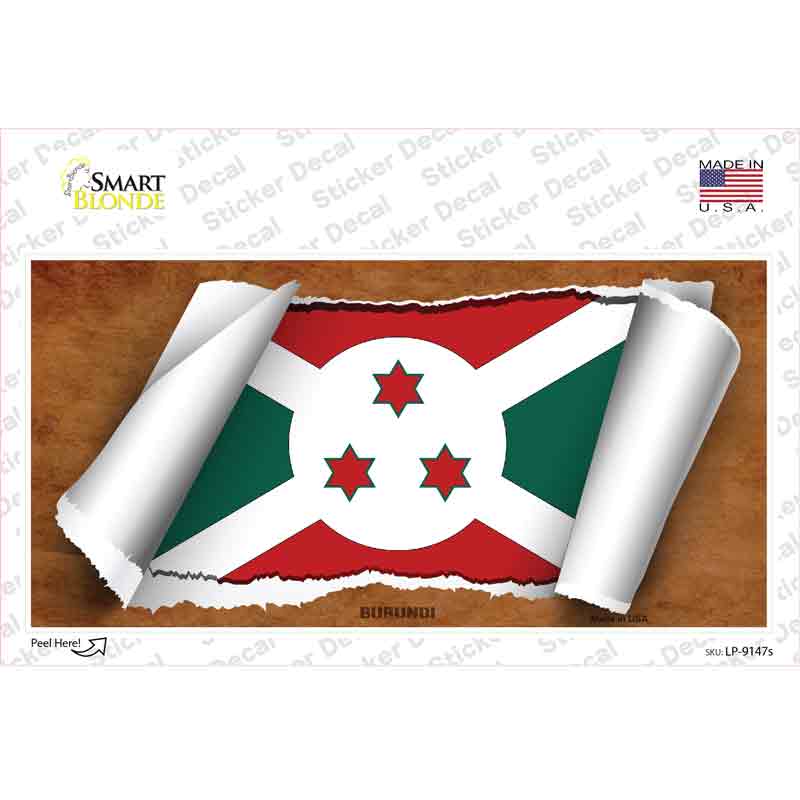 Burundi Flag Scroll Novelty Sticker Decal
