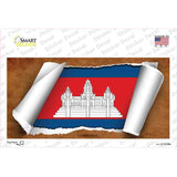 Cambodia Flag Scroll Novelty Sticker Decal