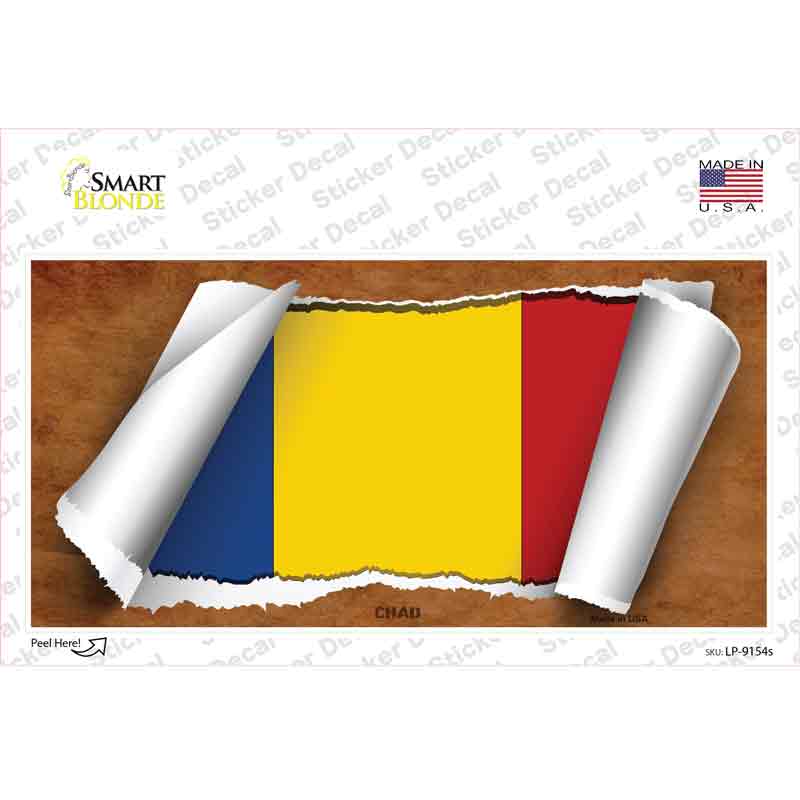 Chad Flag Scroll Novelty Sticker Decal