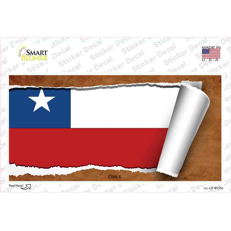 Chile Flag Scroll Novelty Sticker Decal