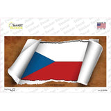 Czech Republic Flag Scroll Novelty Sticker Decal