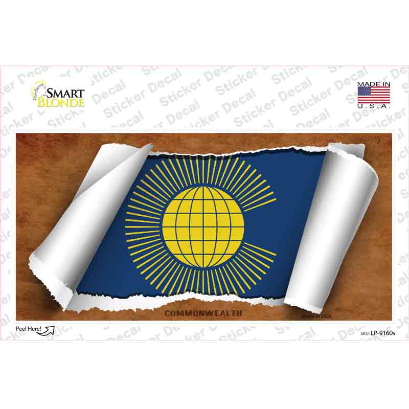 Commonwealth Flag Scroll Novelty Sticker Decal