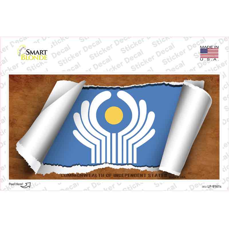 Commonwealth of Independent States Flag Scroll Novelty Sticker Decal