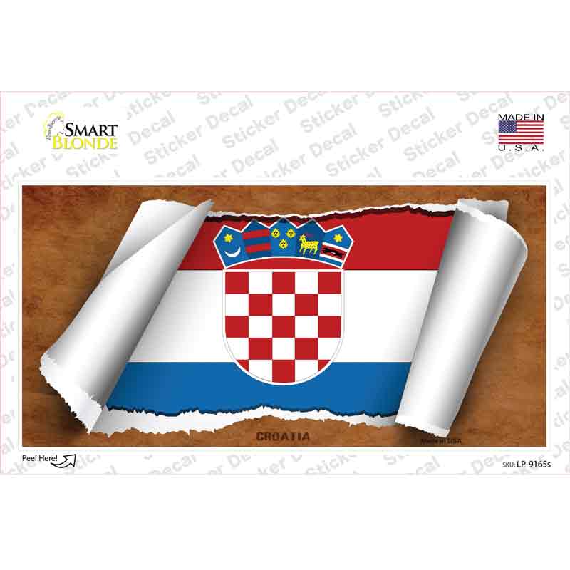 Croatia Flag Scroll Novelty Sticker Decal