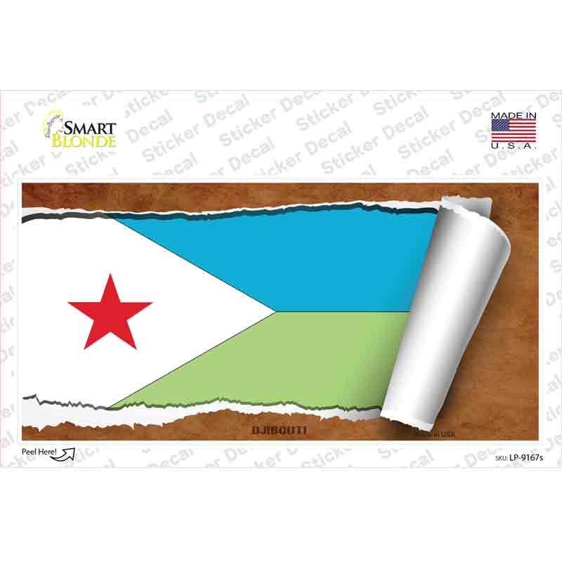 Djibouti Flag Scroll Novelty Sticker Decal