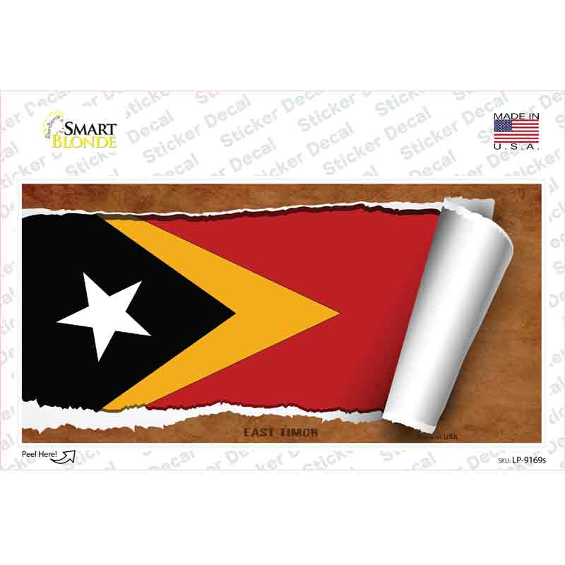 East Timor Flag Scroll Novelty Sticker Decal
