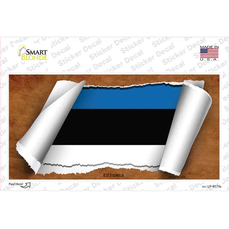 Estonia Flag Scroll Novelty Sticker Decal