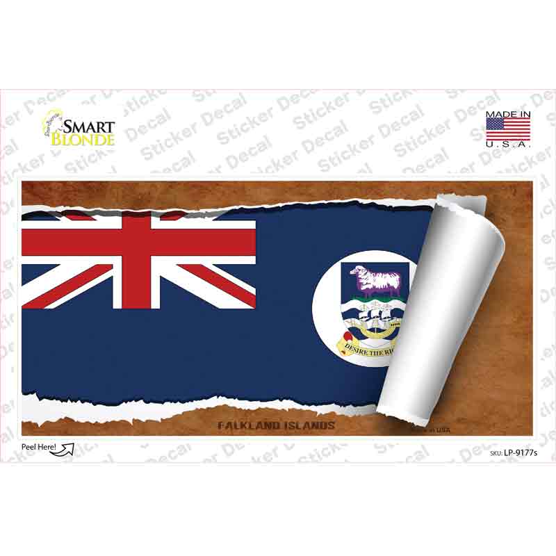 Falkland Islands Flag Scroll Novelty Sticker Decal