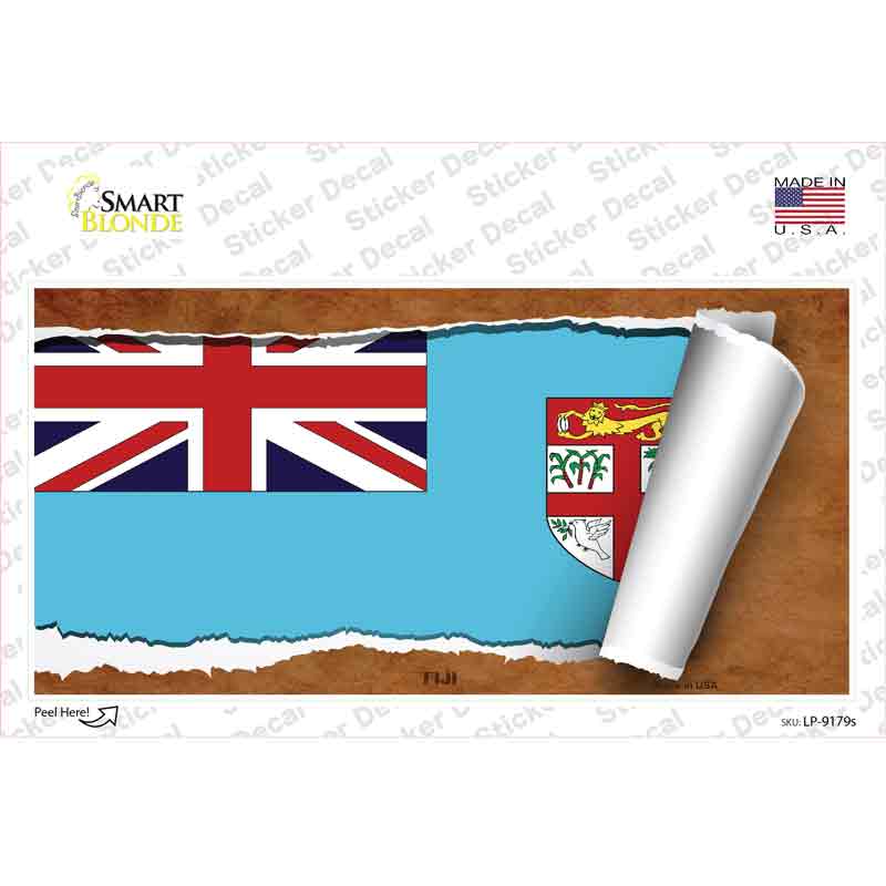 Fiji Flag Scroll Novelty Sticker Decal