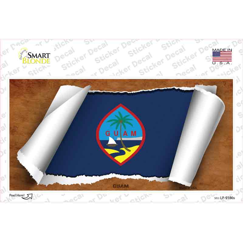 Guam Flag Scroll Novelty Sticker Decal