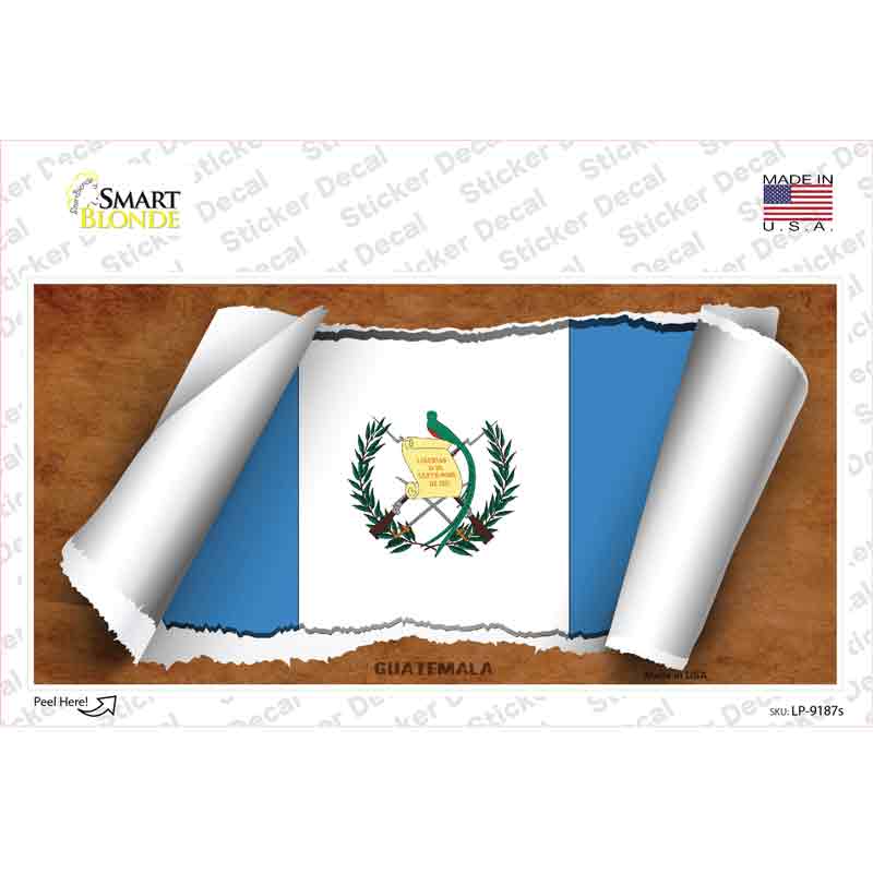 Guatemala Flag Scroll Novelty Sticker Decal