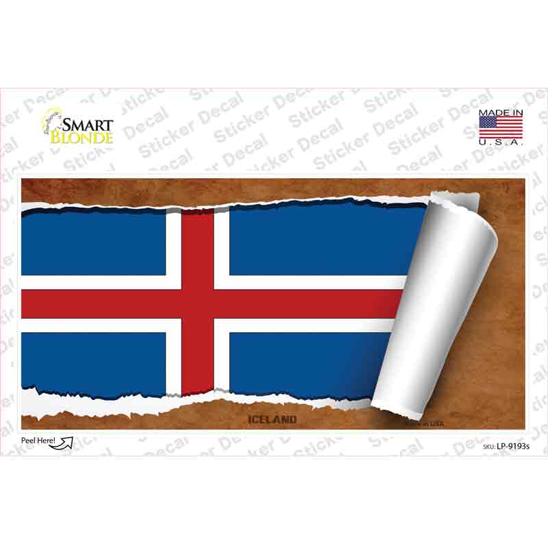 Iceland Flag Scroll Novelty Sticker Decal