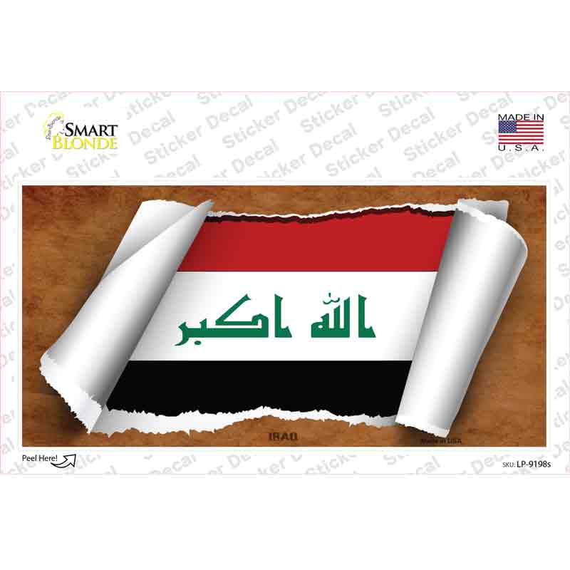 Iraq Flag Scroll Novelty Sticker Decal