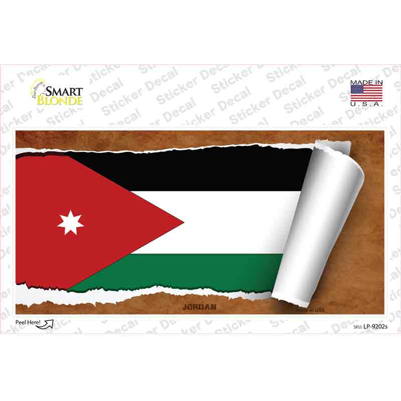 Jordan Flag Scroll Novelty Sticker Decal