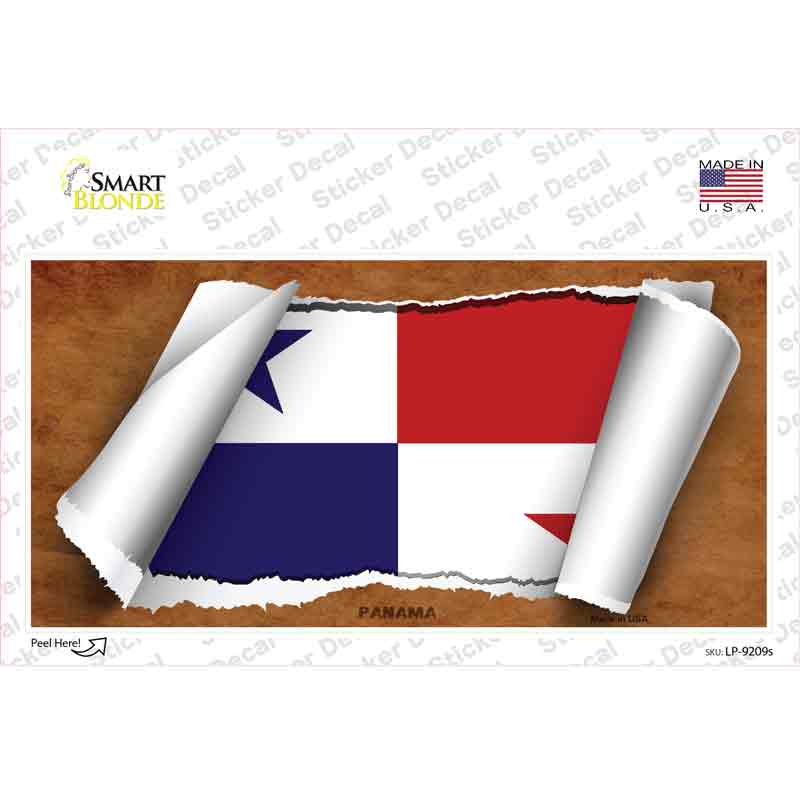 Panama Flag Scroll Novelty Sticker Decal