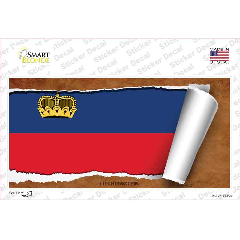 Liechtenstein Flag Scroll Novelty Sticker Decal