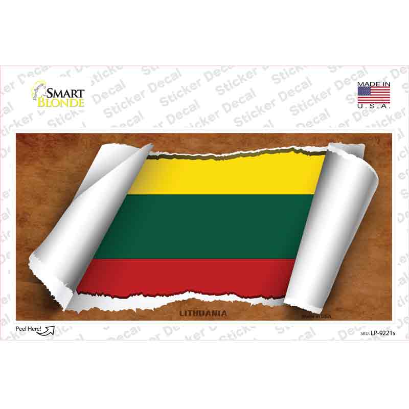 Lithuania Flag Scroll Novelty Sticker Decal