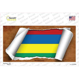 Mauritius Flag Scroll Novelty Sticker Decal