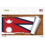 Nepal Flag Scroll Novelty Sticker Decal