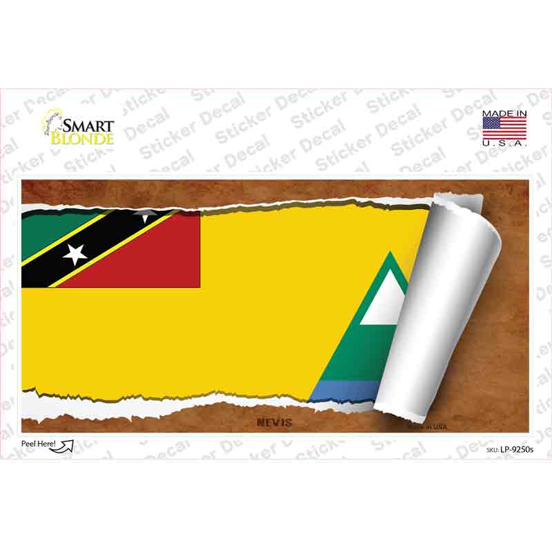 Nevis Flag Scroll Novelty Sticker Decal