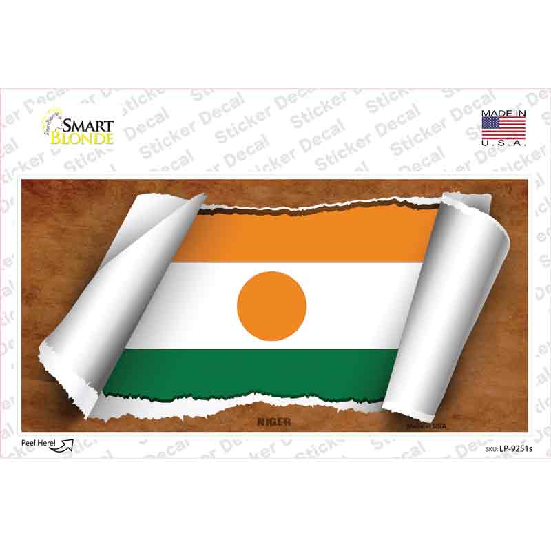 Niger Flag Scroll Novelty Sticker Decal