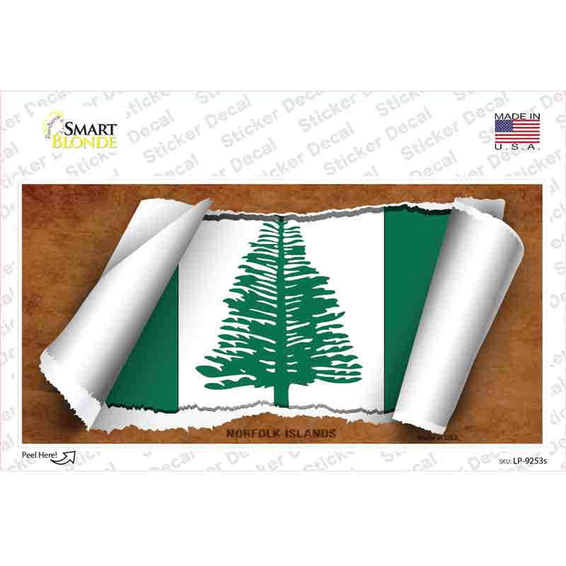 Norfolk Islands Flag Scroll Novelty Sticker Decal