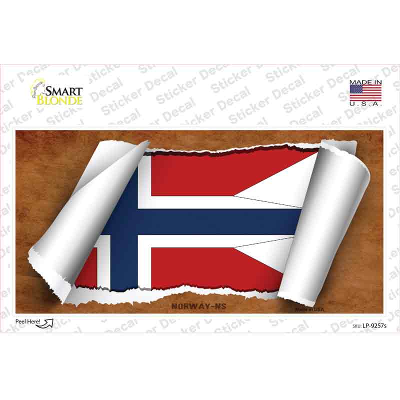 Flag of Norway Scroll Novelty Sticker Decal