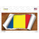 Romania Flag Scroll Novelty Sticker Decal