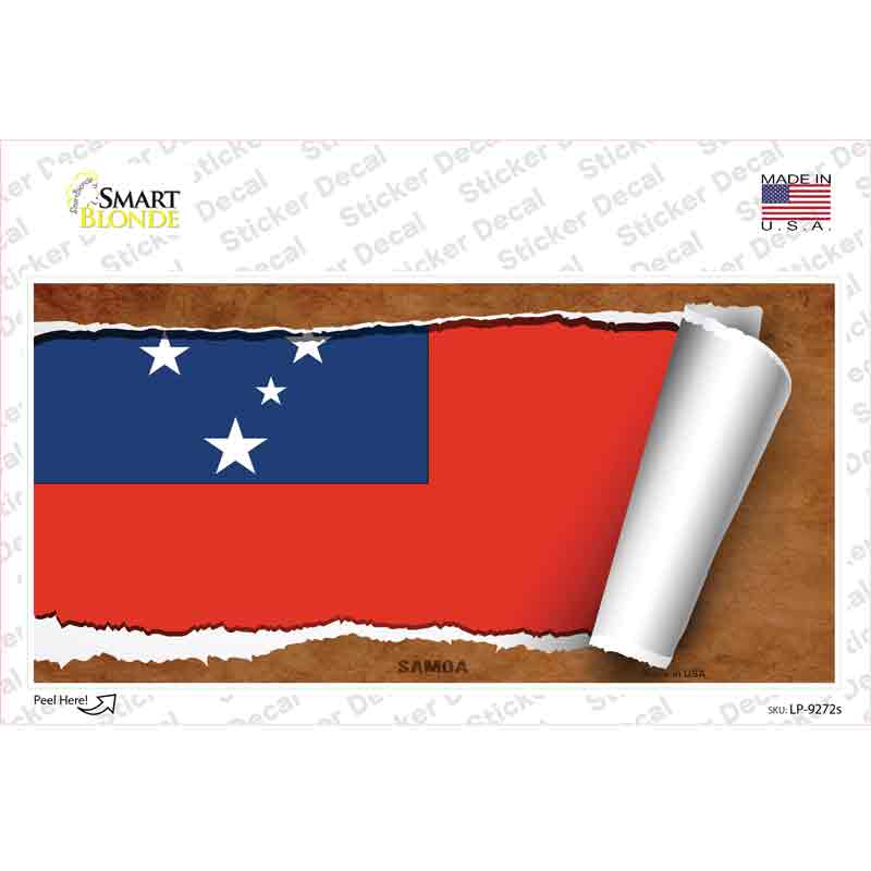 Samoa Flag Scroll Novelty Sticker Decal
