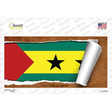 Sao Tome & Principe Flag Scroll Novelty Sticker Decal