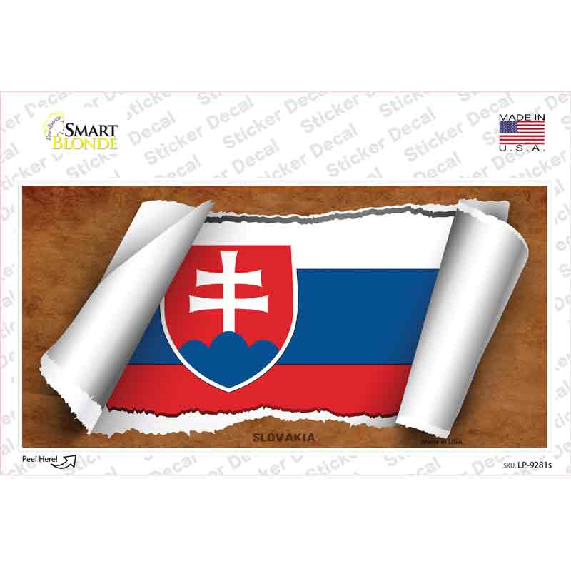 Slovakia Flag Scroll Novelty Sticker Decal