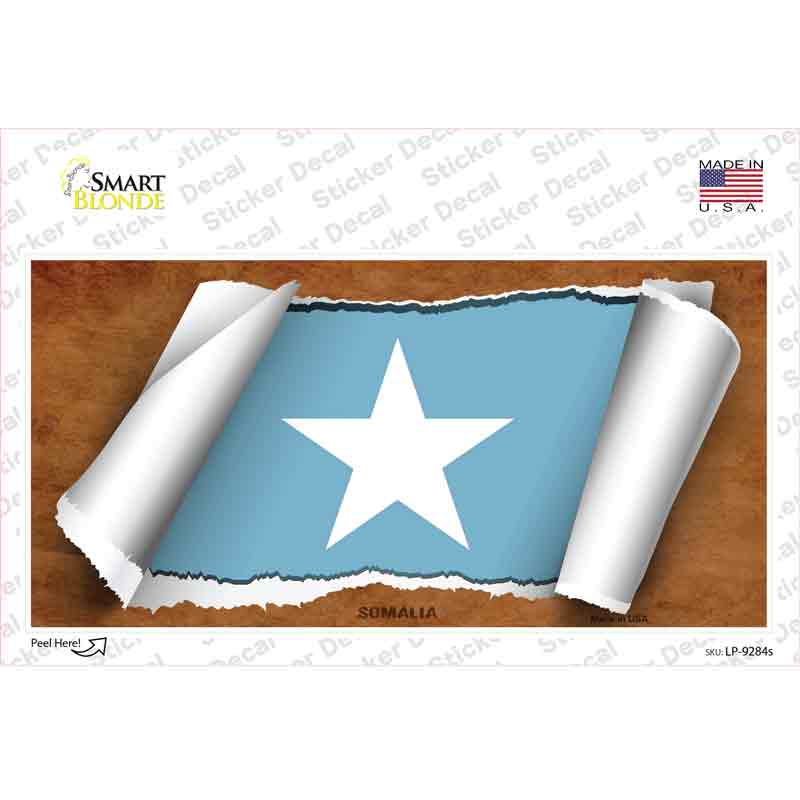 Somalia Flag Scroll Novelty Sticker Decal