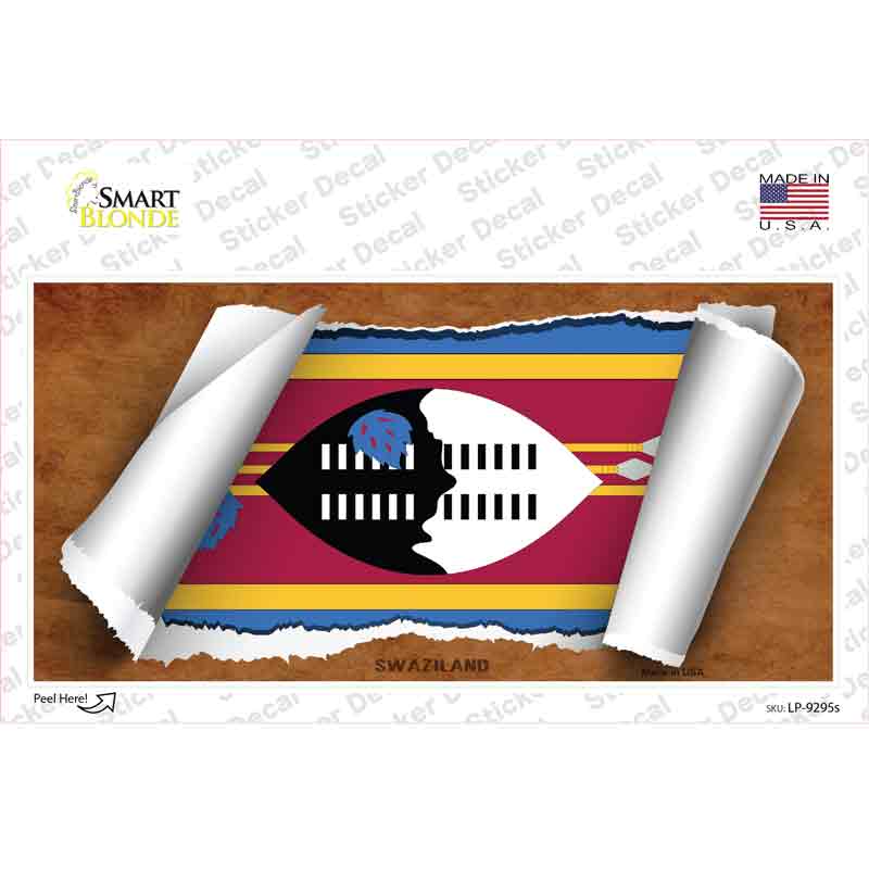 Swaziland Flag Scroll Novelty Sticker Decal