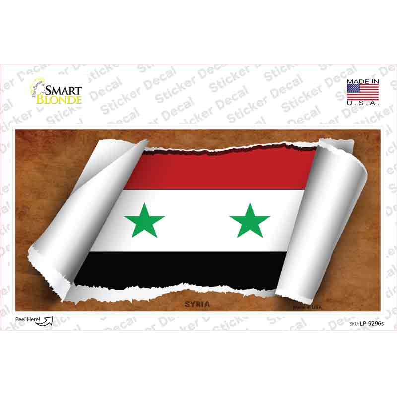 Syria Flag Scroll Novelty Sticker Decal