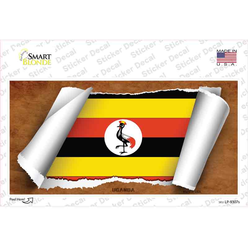 Uganda Flag Scroll Novelty Sticker Decal