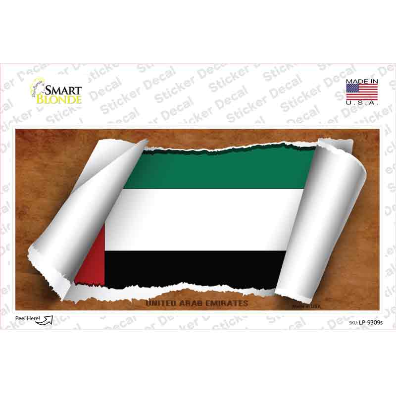 United Arab Emirates Flag Scroll Novelty Sticker Decal
