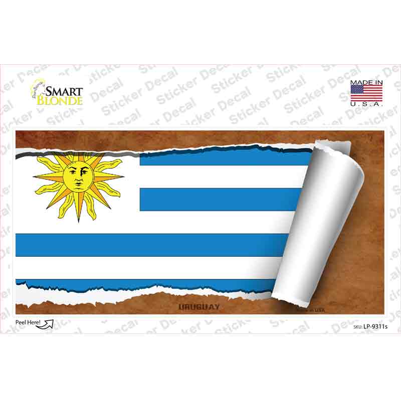 Uruguay Flag Scroll Novelty Sticker Decal