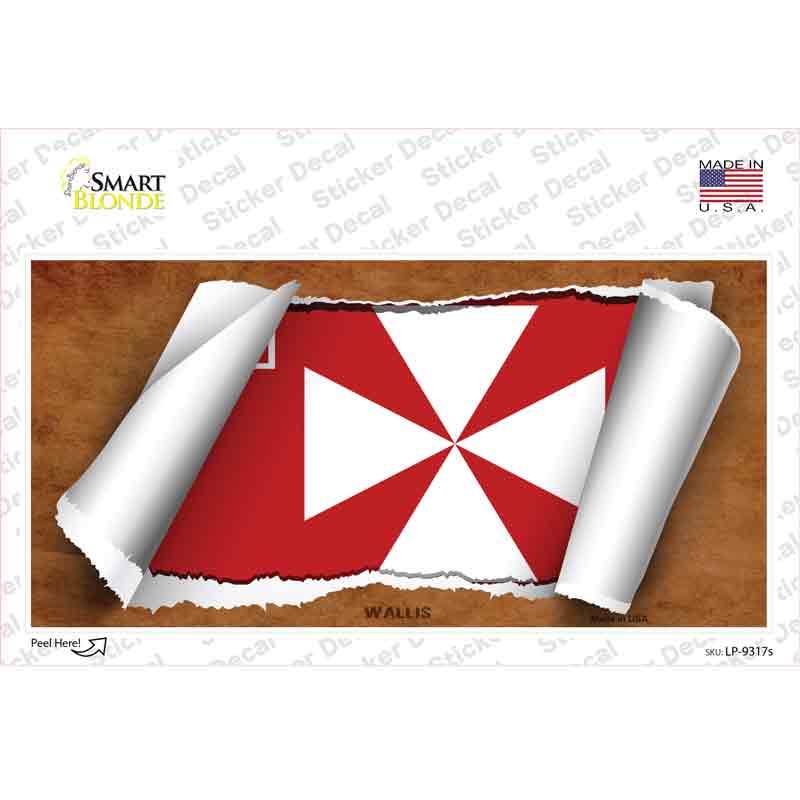 Wallis Flag Scroll Novelty Sticker Decal