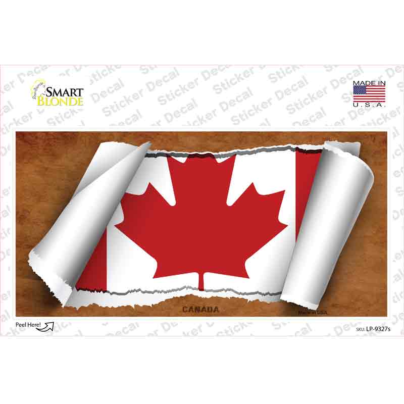 Canada Flag Scroll Novelty Sticker Decal