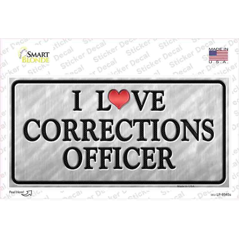 I Love Corrections Officer Novelty Sticker Decal